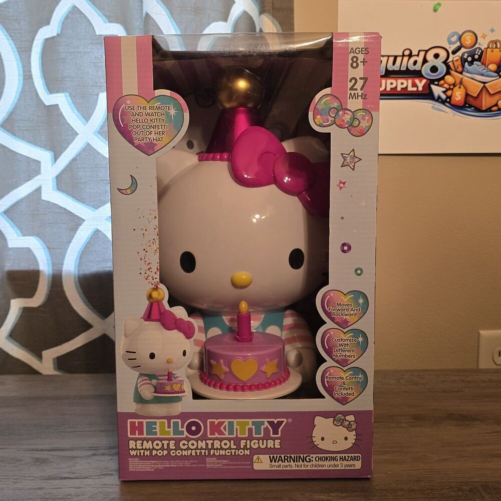 NEW Hello Kitty Remote Control Toy with Confetti Pop Function Birthday Gift